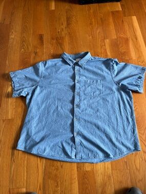 Old Navy Blue Short-Sleeve Button-Down Shirt
